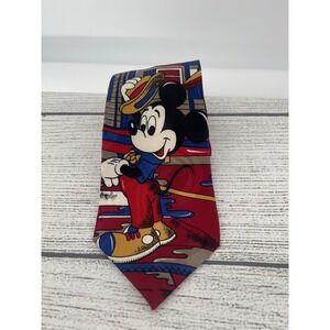 Disney Mickey Mouse PineKnot Motel Disney Unlimited Tie Black Red Blue